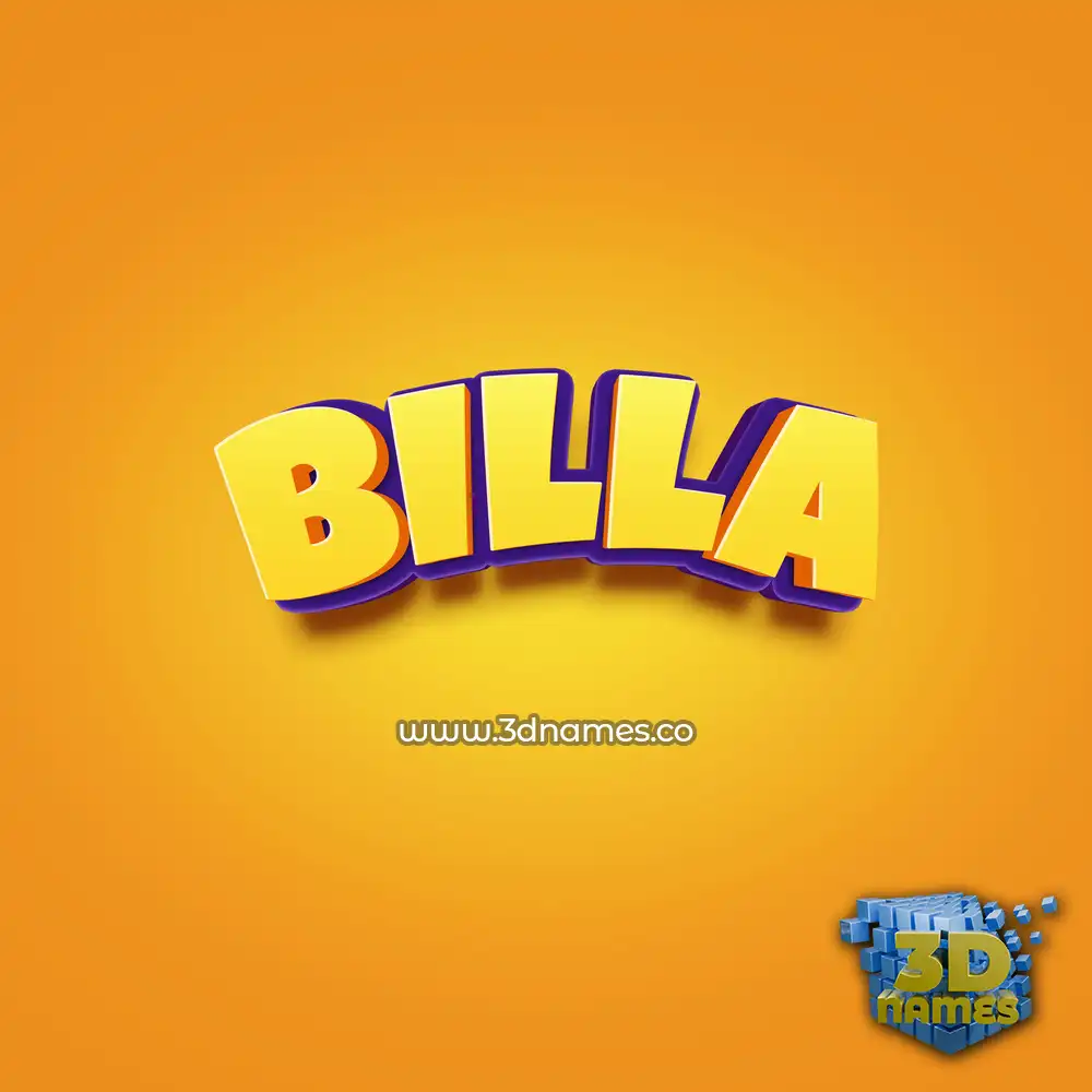 billa in Orange Toon style - 3D name wallpaper