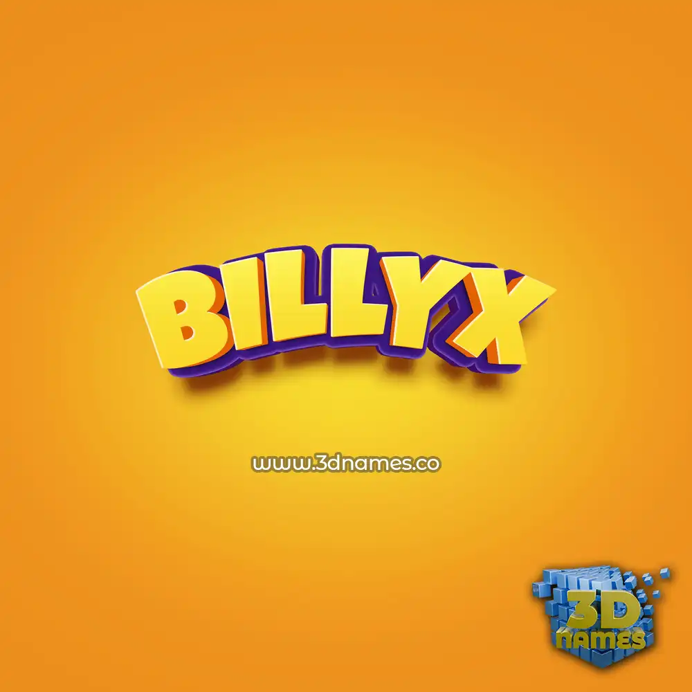 billyx in Orange Toon style - 3D name wallpaper