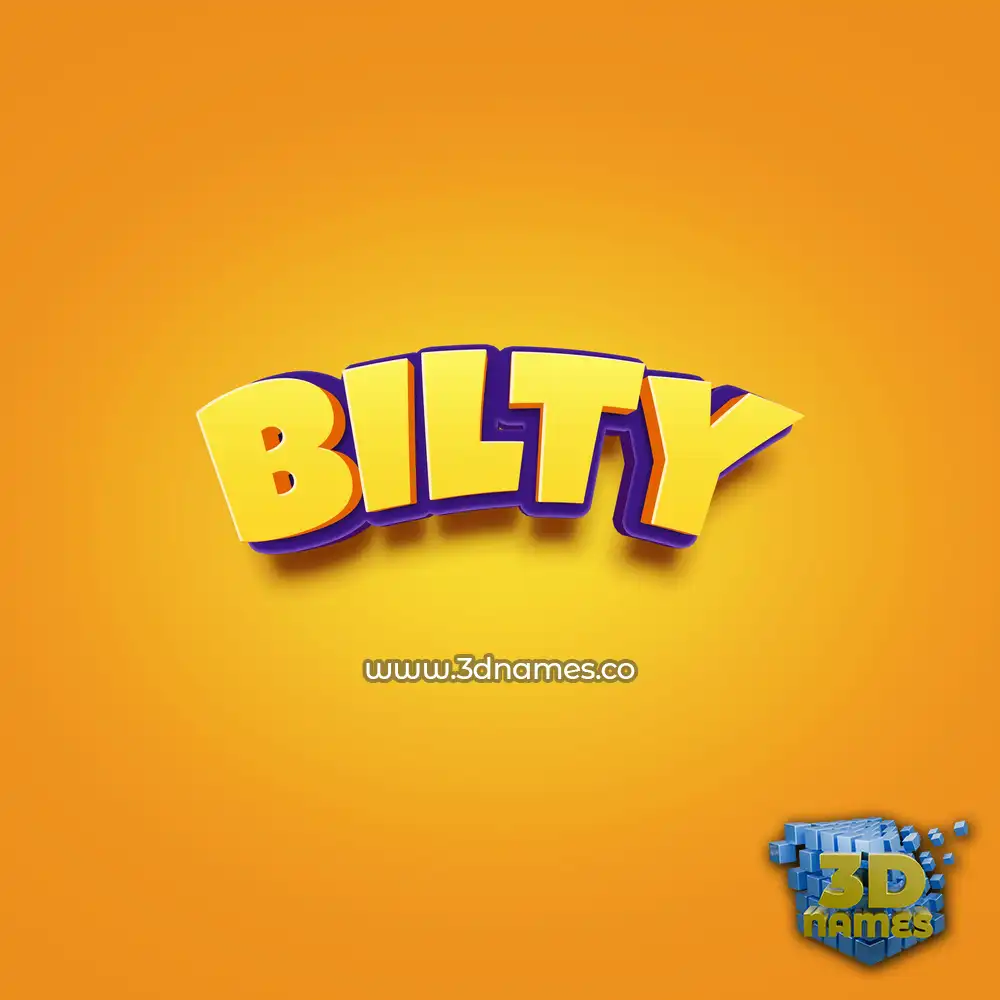 bilty in Orange Toon style - 3D name wallpaper