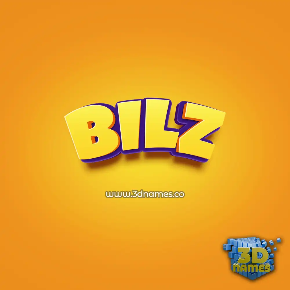 bilz in Orange Toon style - 3D name wallpaper