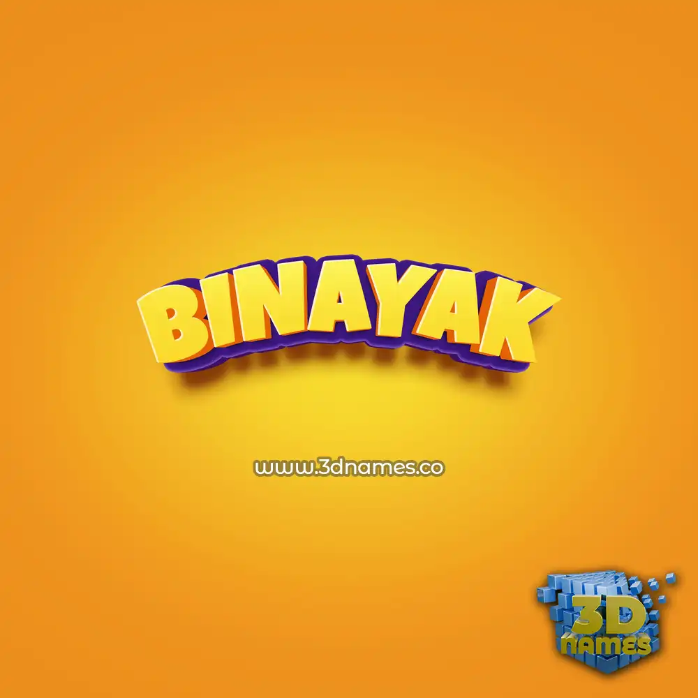 binayak in Orange Toon style - 3D name wallpaper