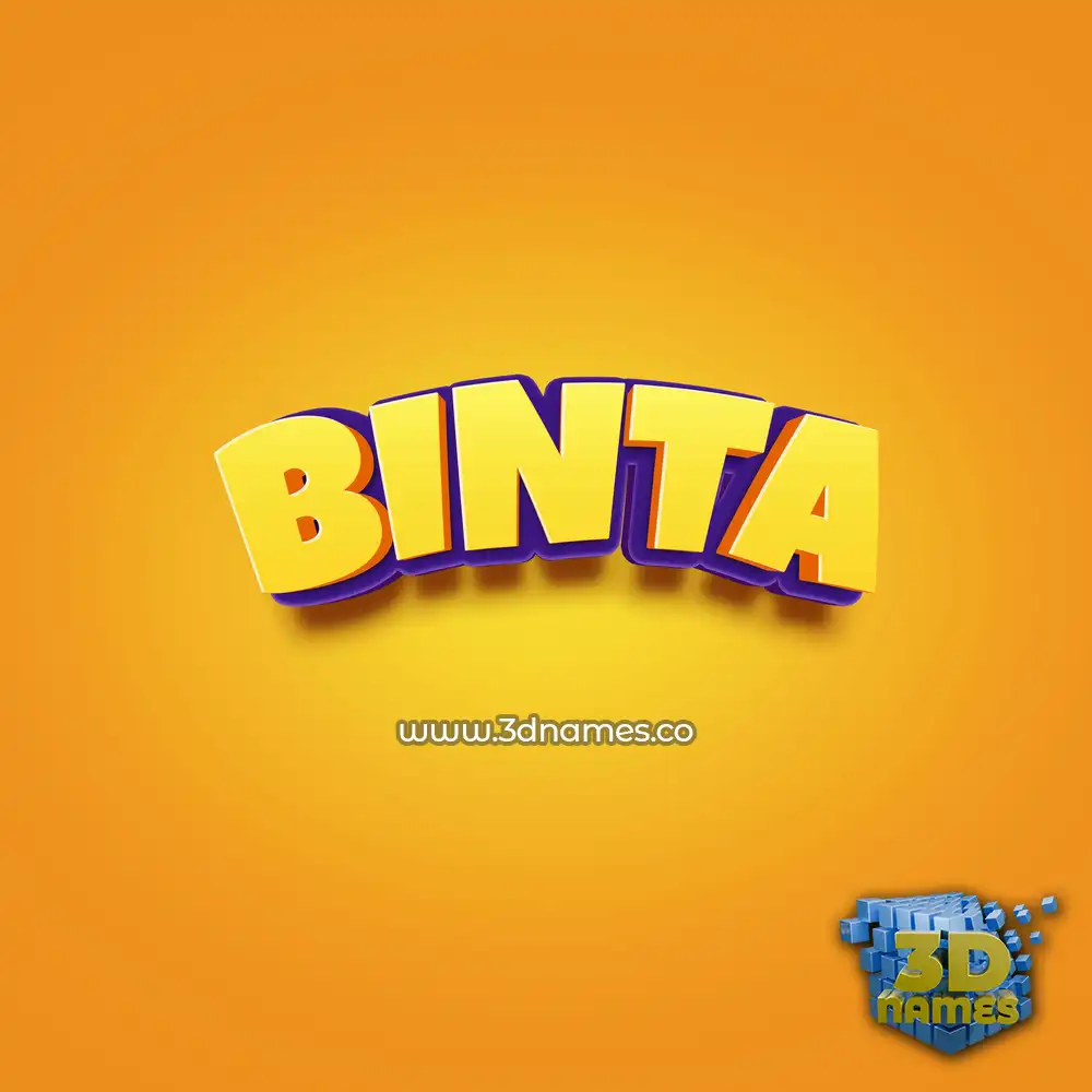 binta in Orange Toon style - 3D name wallpaper