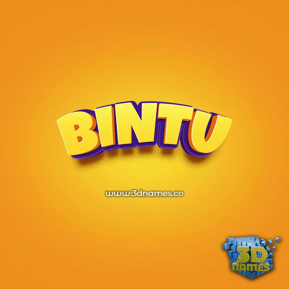 bintu in Orange Toon style - 3D name wallpaper