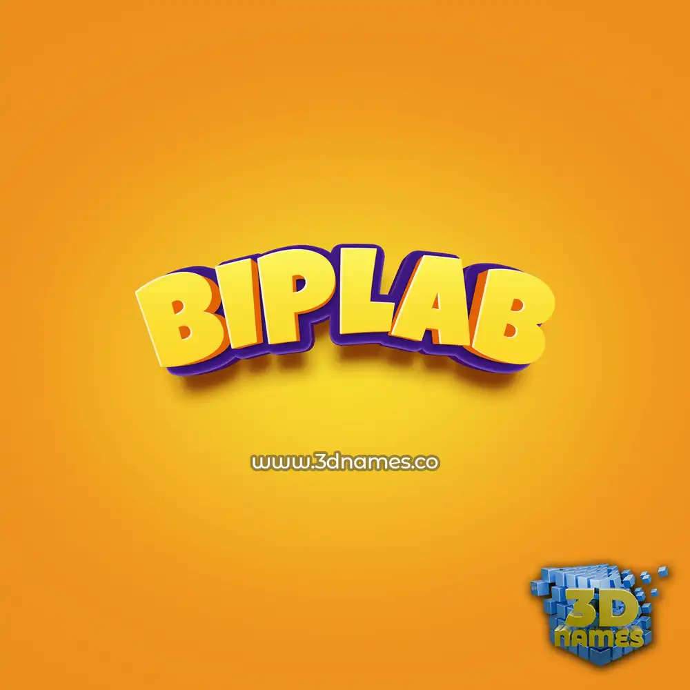 biplab in Orange Toon style - 3D name wallpaper