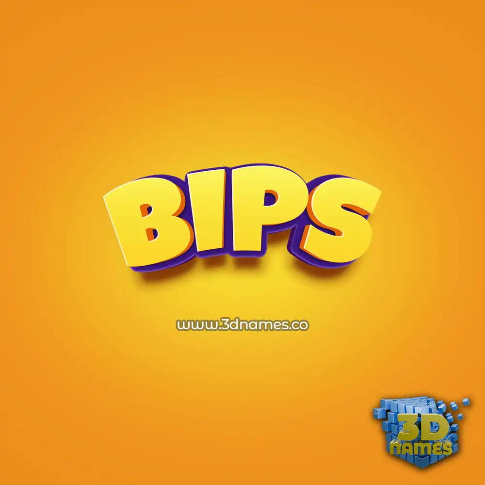 bips in Orange Toon style - 3D name wallpaper