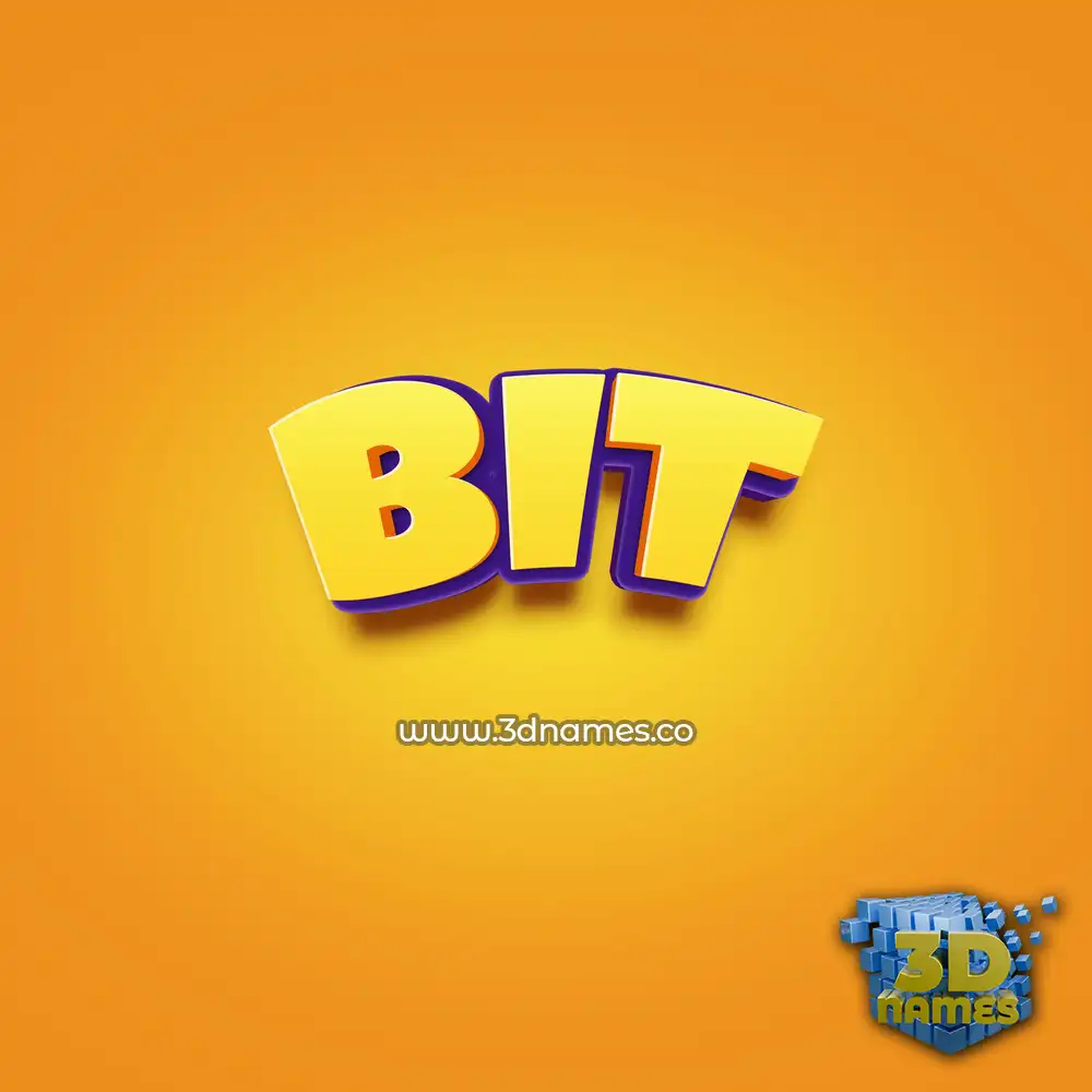 bit in Orange Toon style - 3D name wallpaper