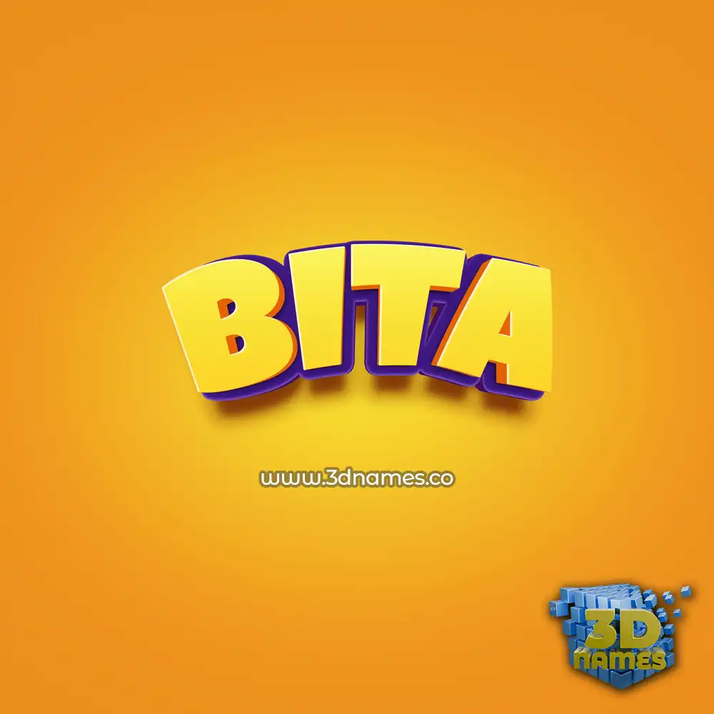 bita in Orange Toon style - 3D name wallpaper