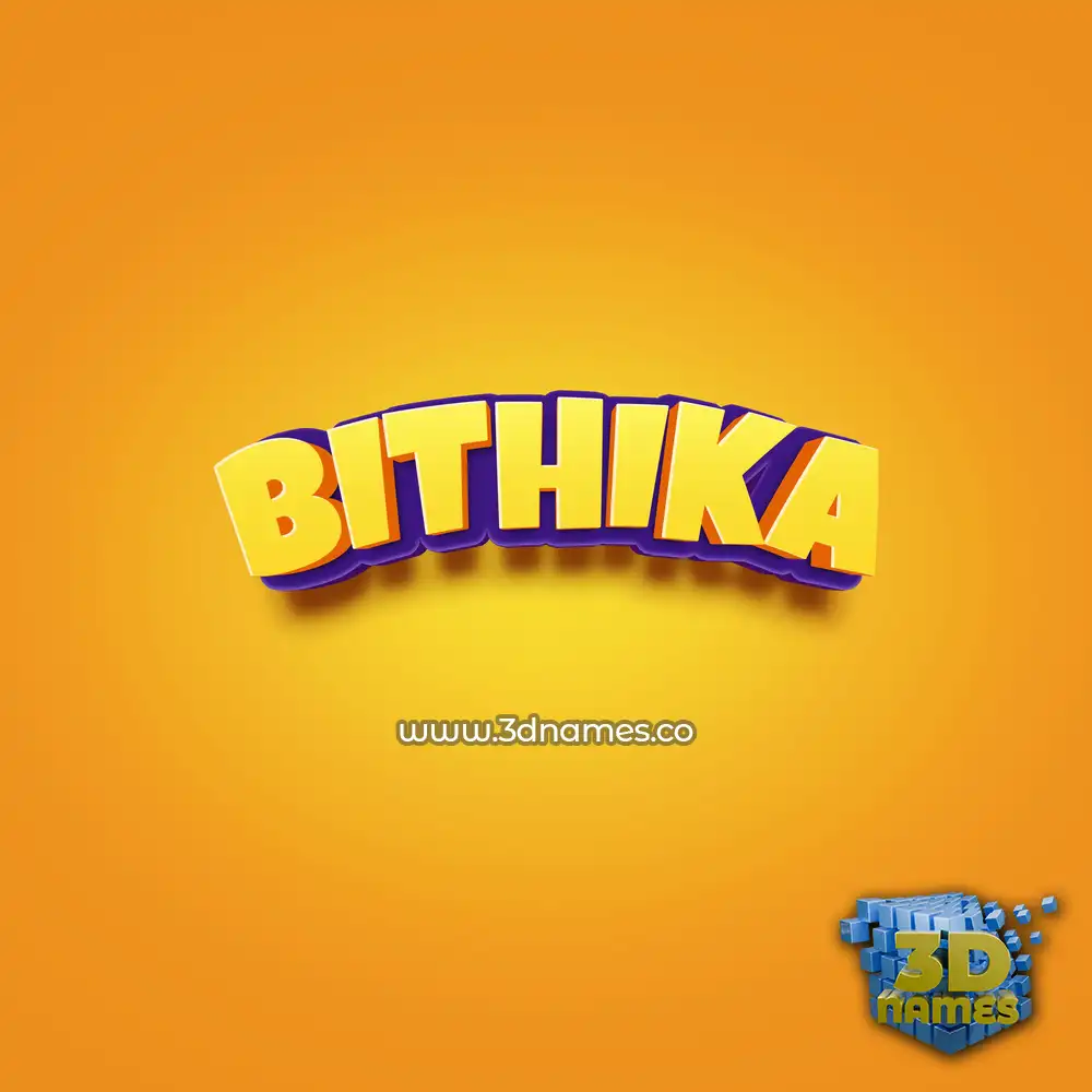 bithika in Orange Toon style - 3D name wallpaper