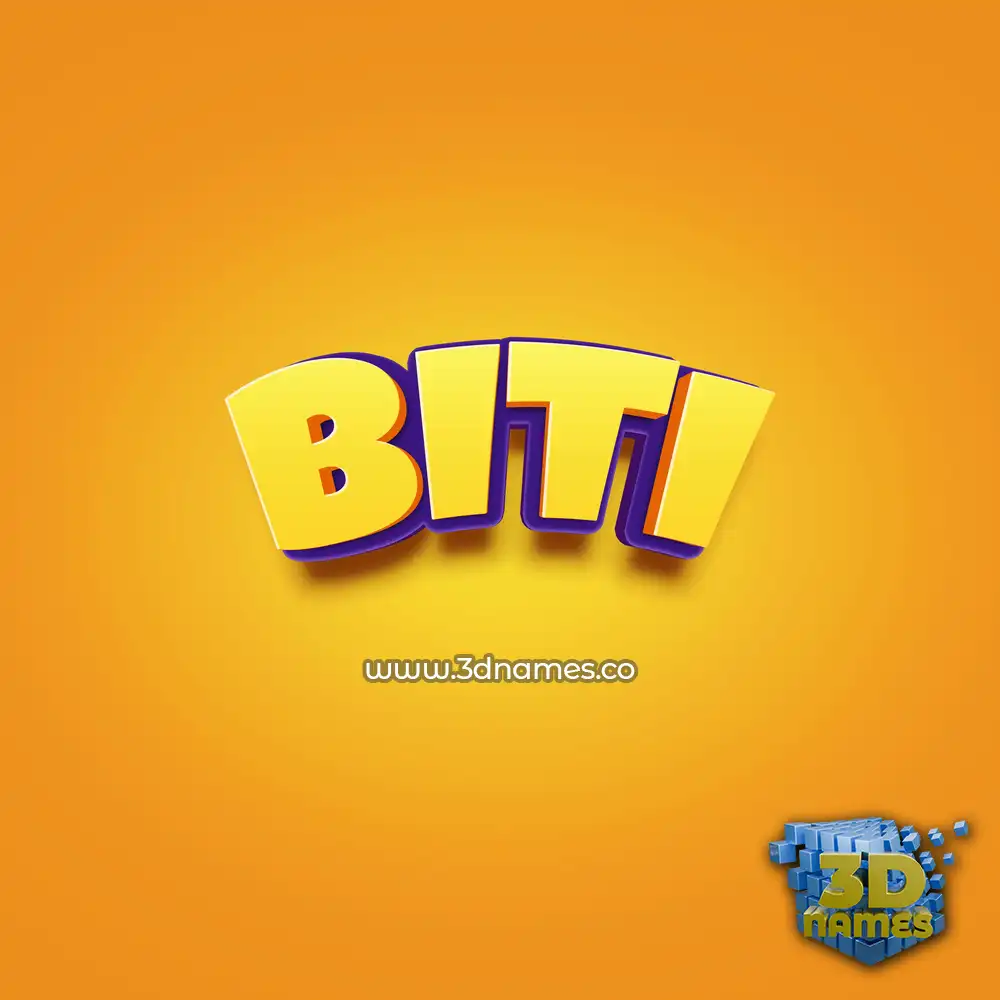 biti in Orange Toon style - 3D name wallpaper