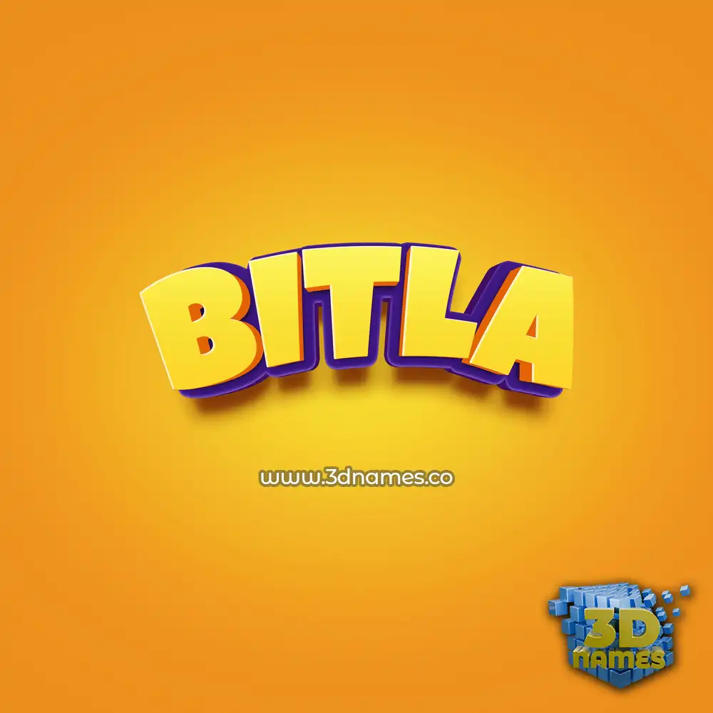 bitla in Orange Toon style - 3D name wallpaper