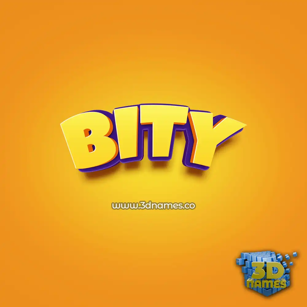 bity in Orange Toon style - 3D name wallpaper