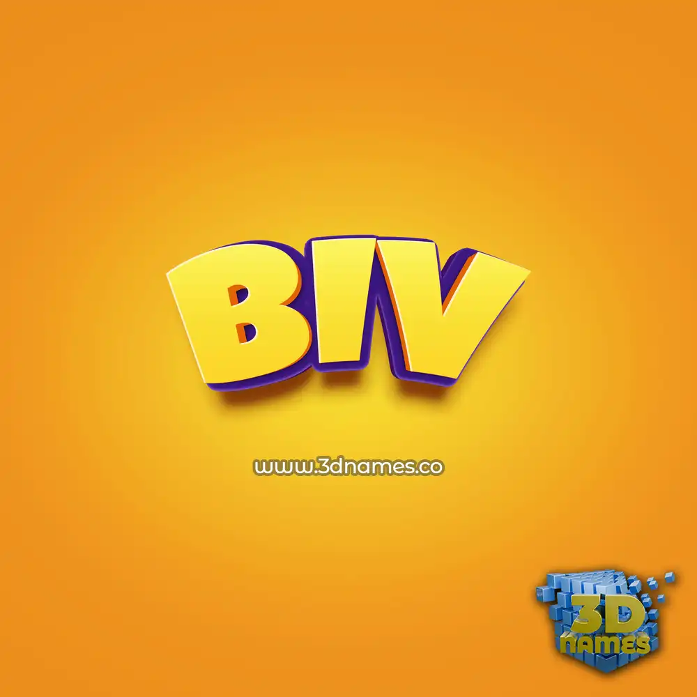biv in Orange Toon style - 3D name wallpaper