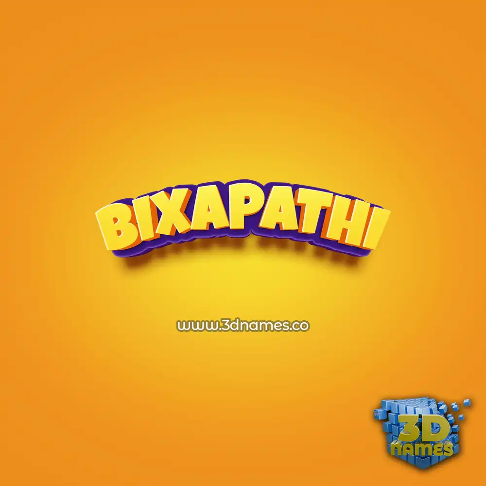 bixapathi in Orange Toon style - 3D name wallpaper