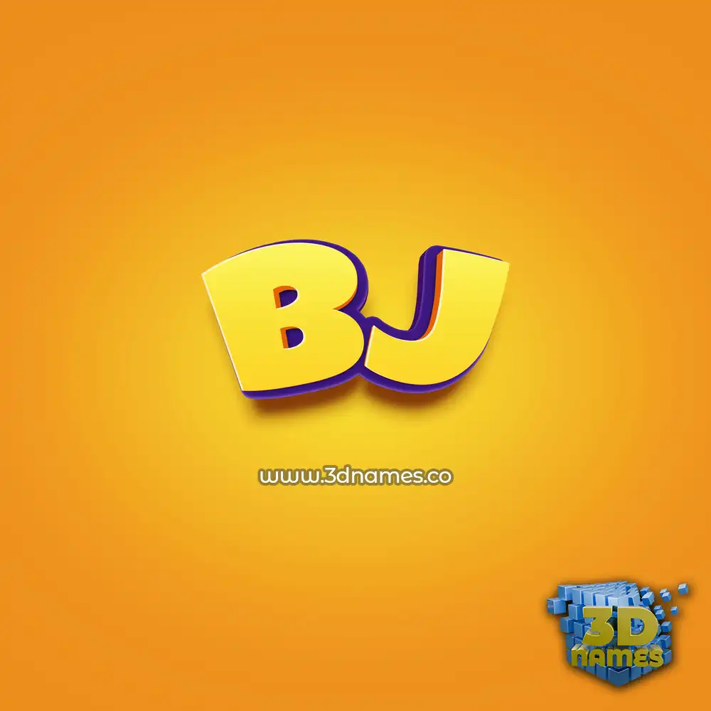 bj in Orange Toon style - 3D name wallpaper