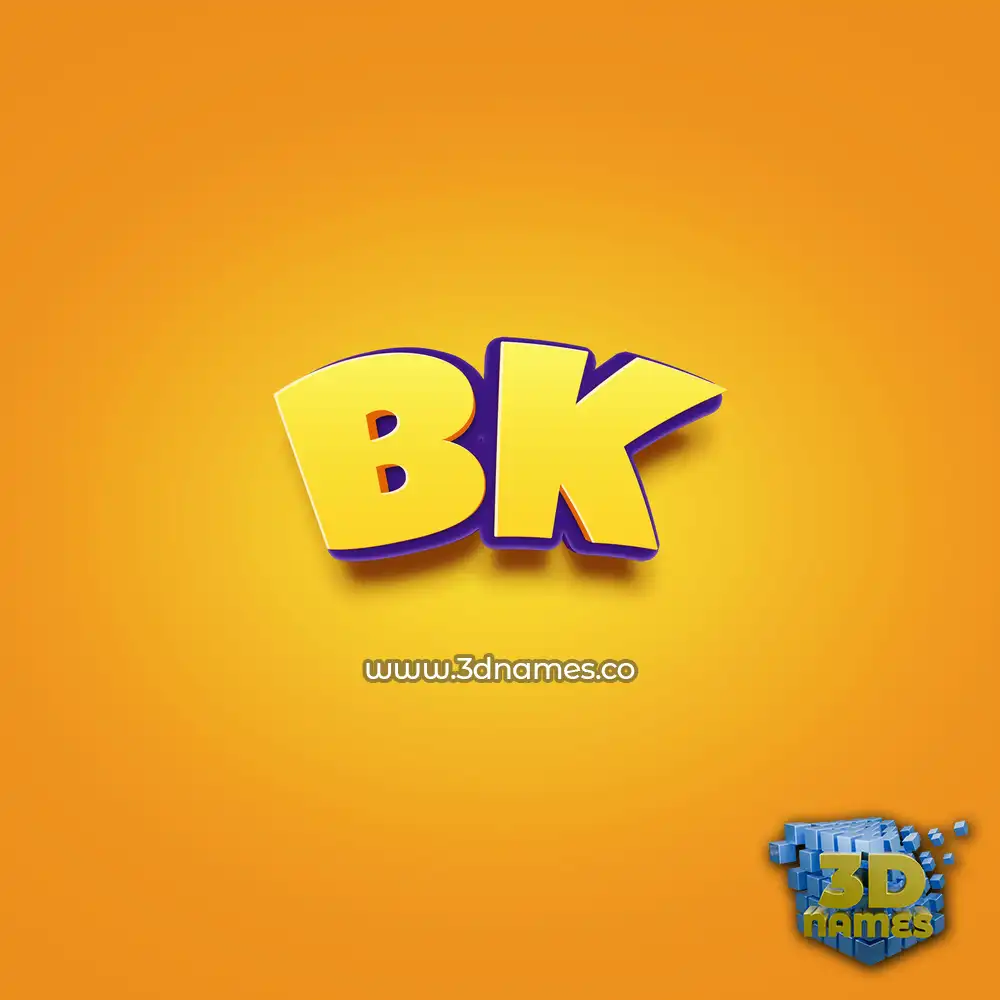 bk in Orange Toon style - 3D name wallpaper