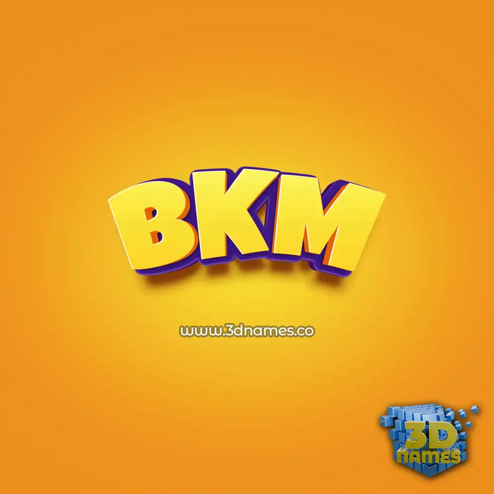 bkm in Orange Toon style - 3D name wallpaper