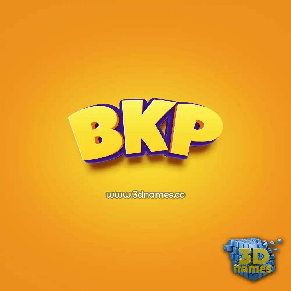 bkp in Orange Toon style - 3D name wallpaper
