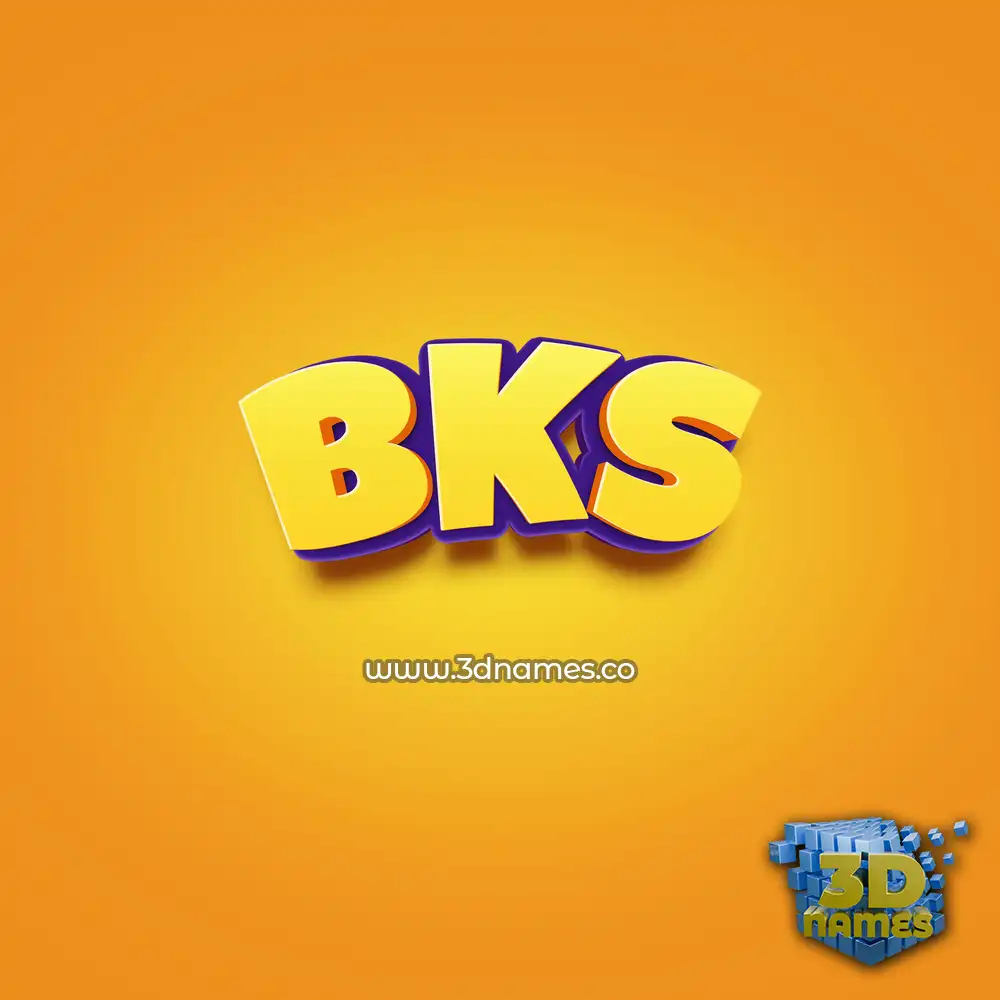 bks in Orange Toon style - 3D name wallpaper