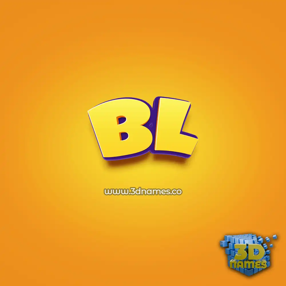bl in Orange Toon style - 3D name wallpaper