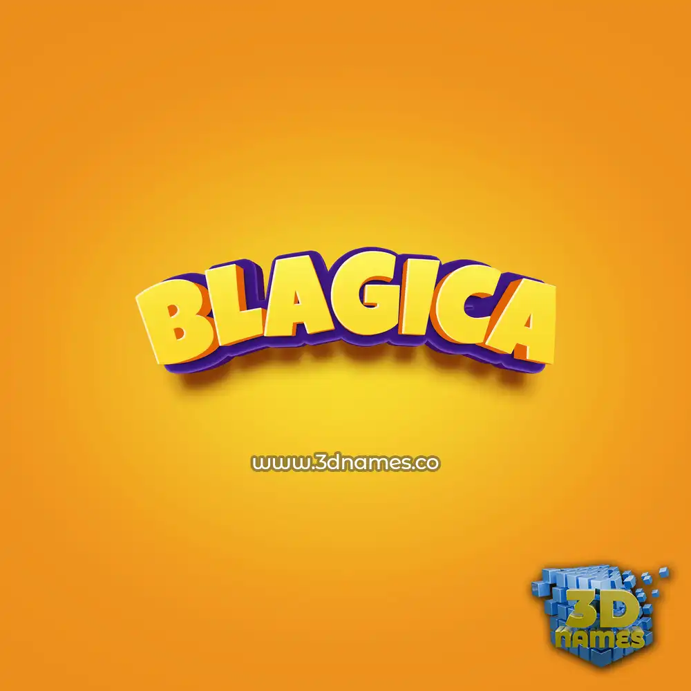 blagica in Orange Toon style - 3D name wallpaper
