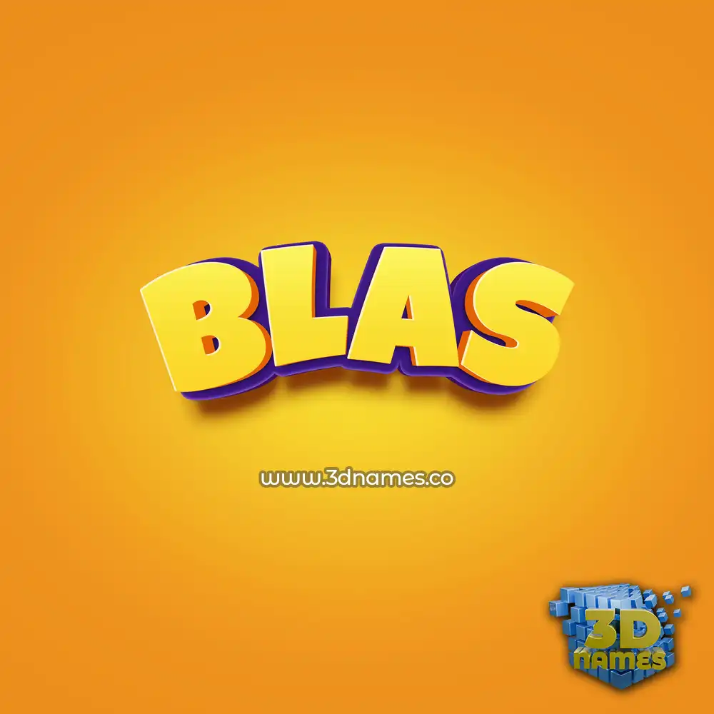 blas in Orange Toon style - 3D name wallpaper
