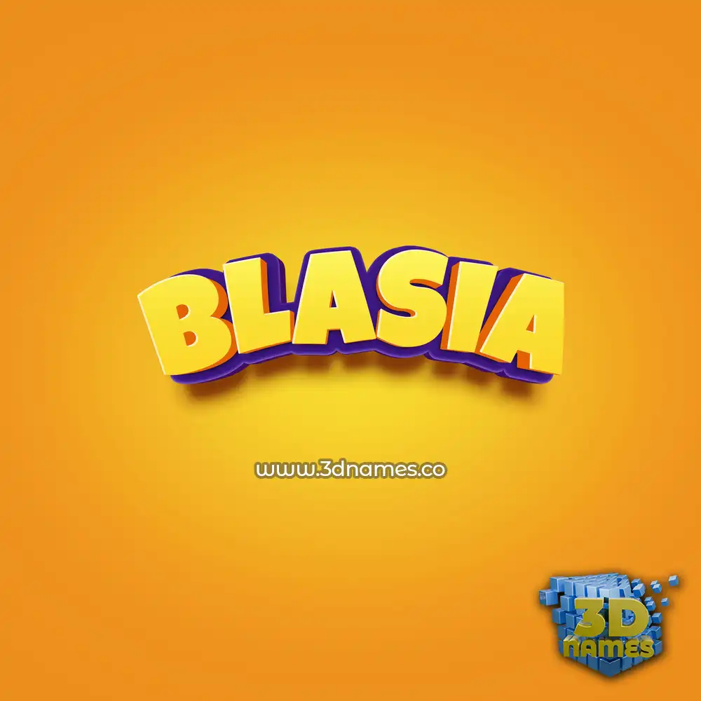 blasia in Orange Toon style - 3D name wallpaper