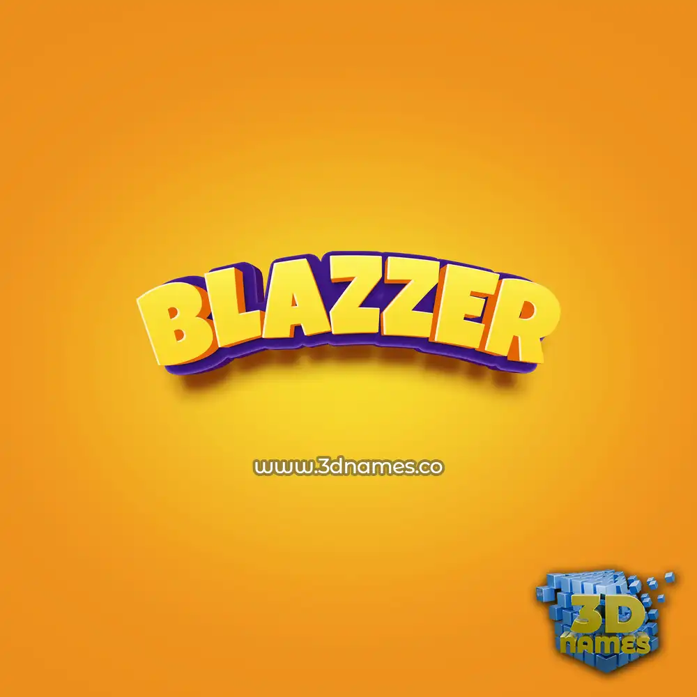 blazzer in Orange Toon style - 3D name wallpaper