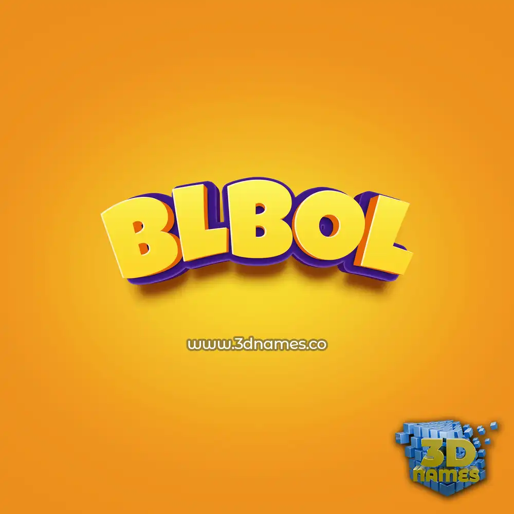 blbol in Orange Toon style - 3D name wallpaper