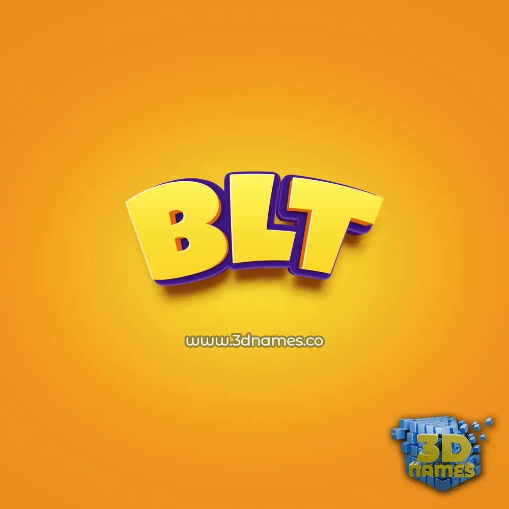 blt in Orange Toon style - 3D name wallpaper