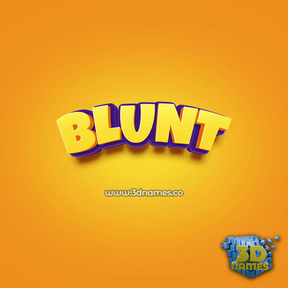 blunt in Orange Toon style - 3D name wallpaper