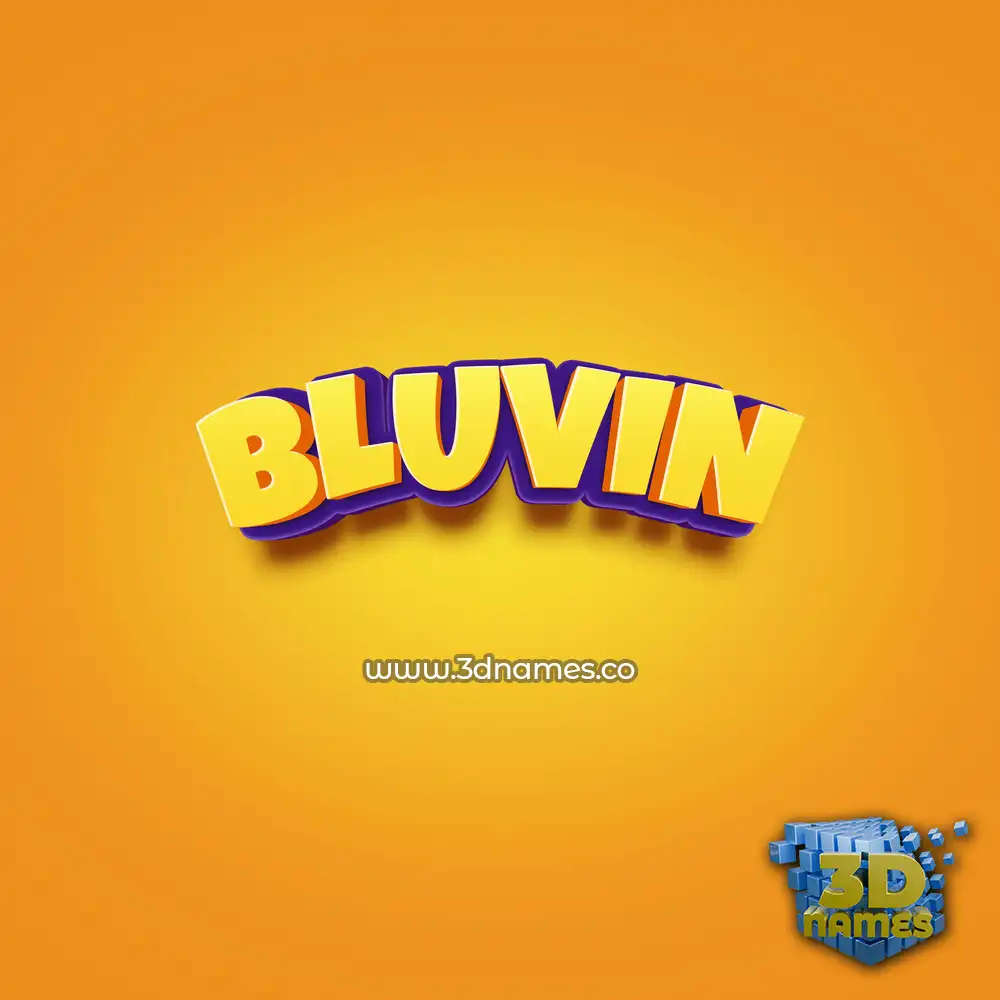 bluvin in Orange Toon style - 3D name wallpaper