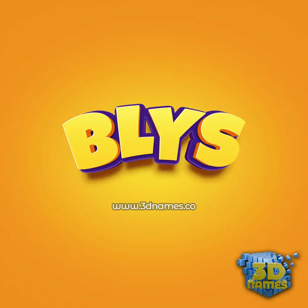 blys in Orange Toon style - 3D name wallpaper