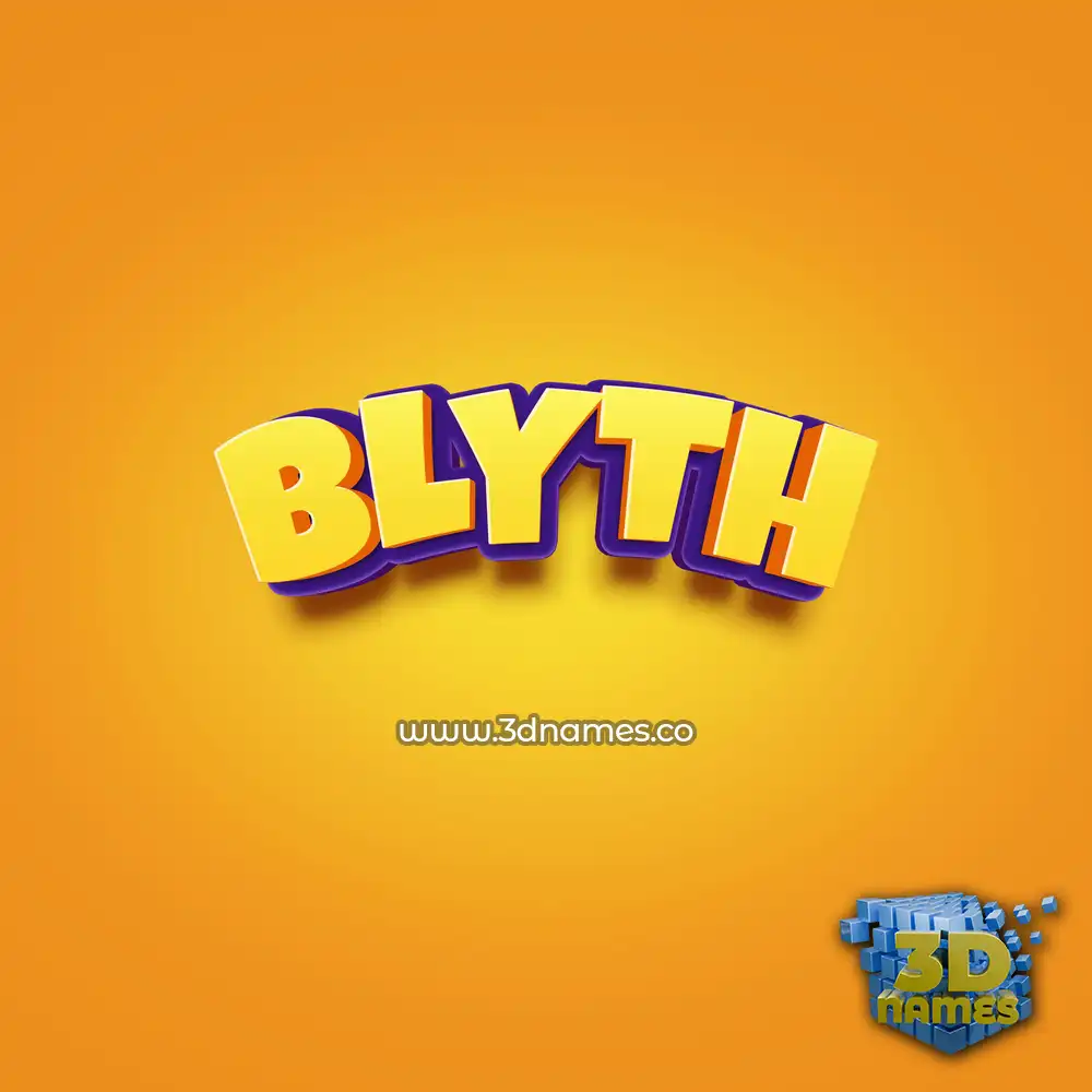 blyth in Orange Toon style - 3D name wallpaper
