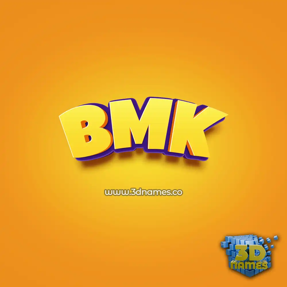 bmk in Orange Toon style - 3D name wallpaper