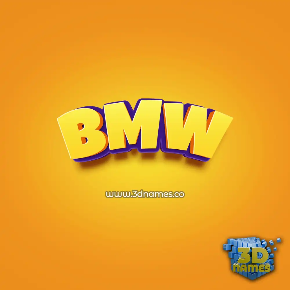 bmw in Orange Toon style - 3D name wallpaper