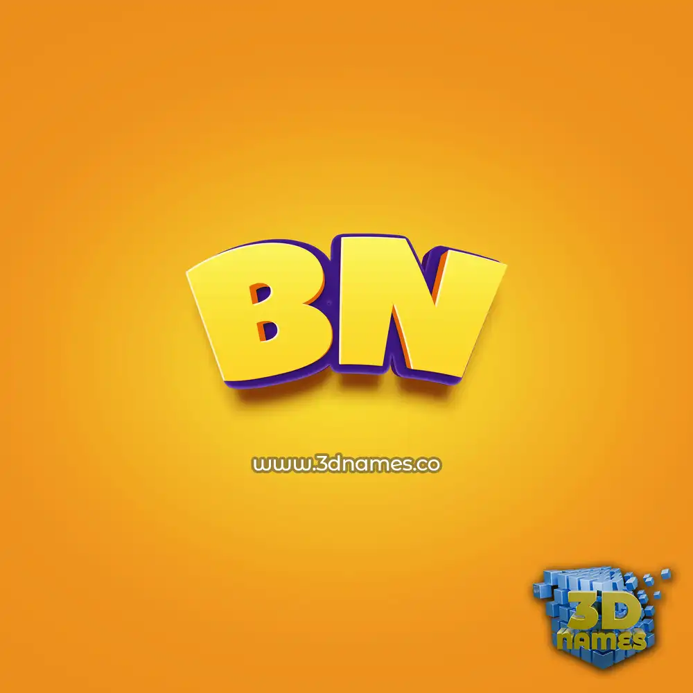 bn in Orange Toon style - 3D name wallpaper