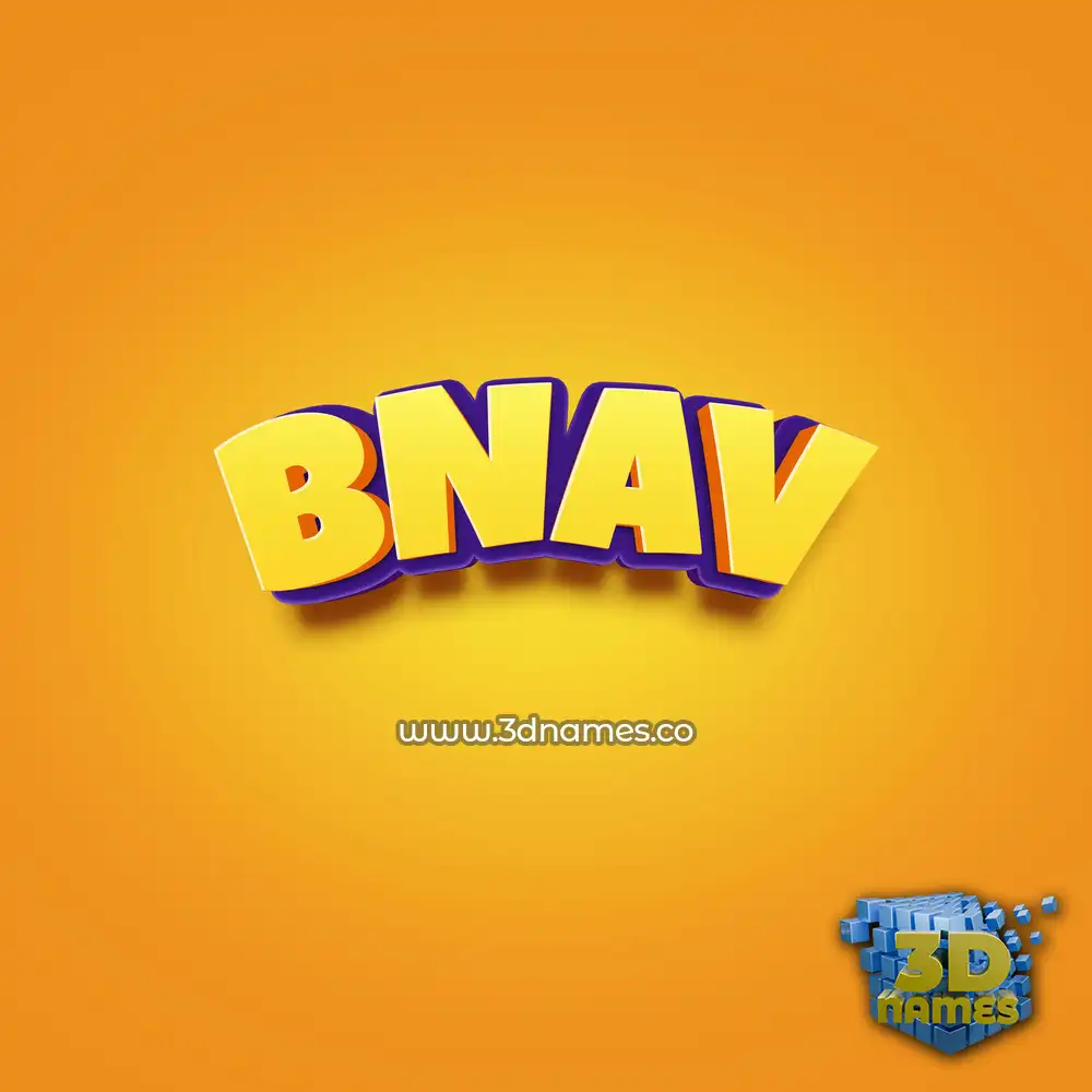 bnav in Orange Toon style - 3D name wallpaper