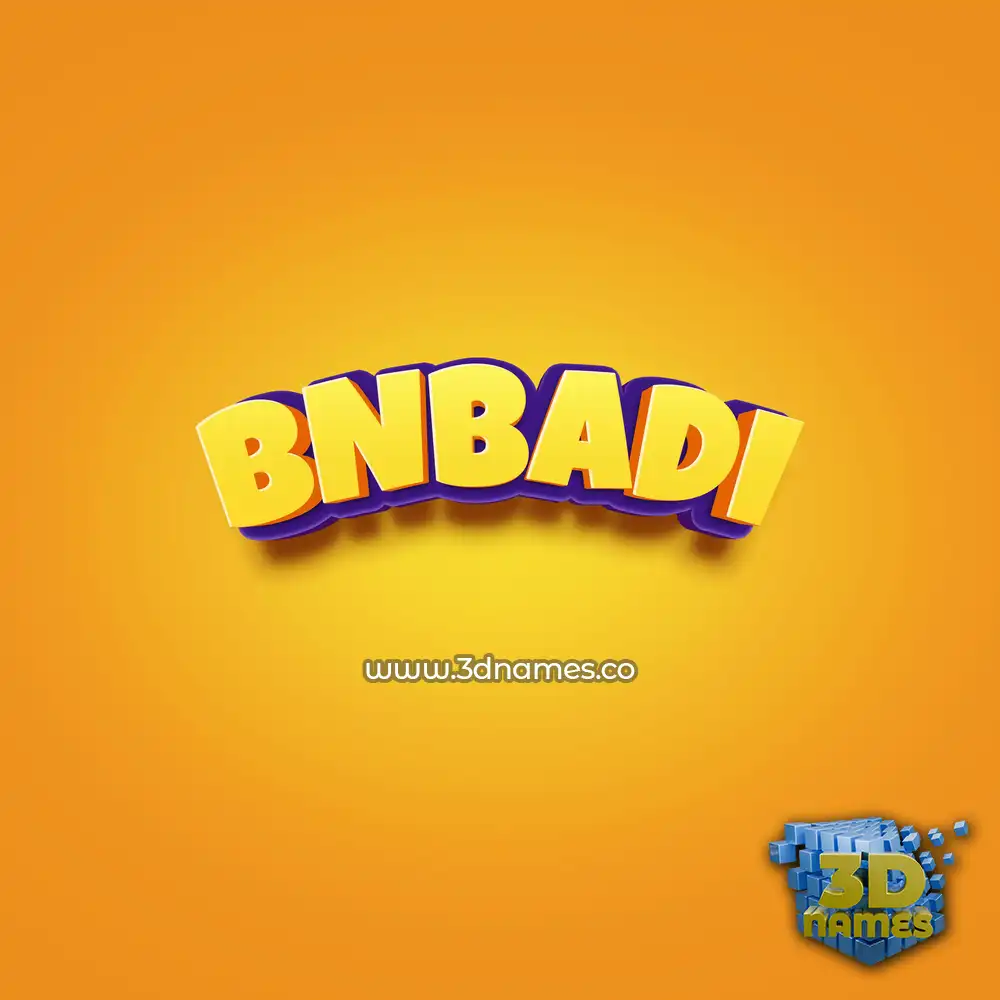 bnbadi in Orange Toon style - 3D name wallpaper