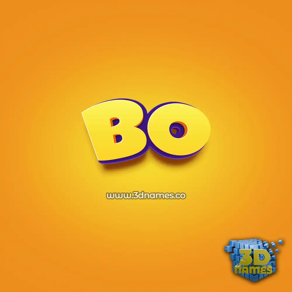 bo in Orange Toon style - 3D name wallpaper