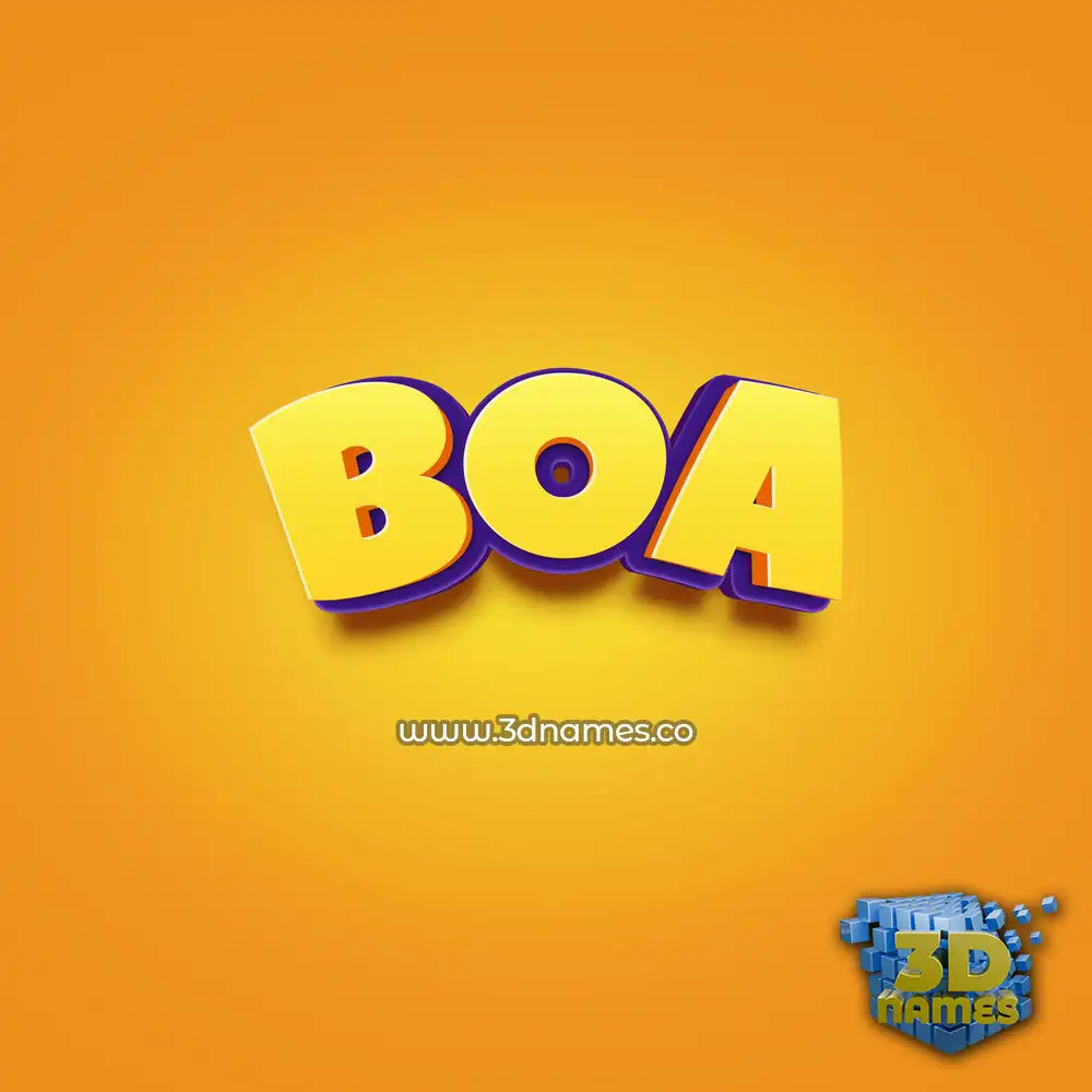 boa in Orange Toon style - 3D name wallpaper