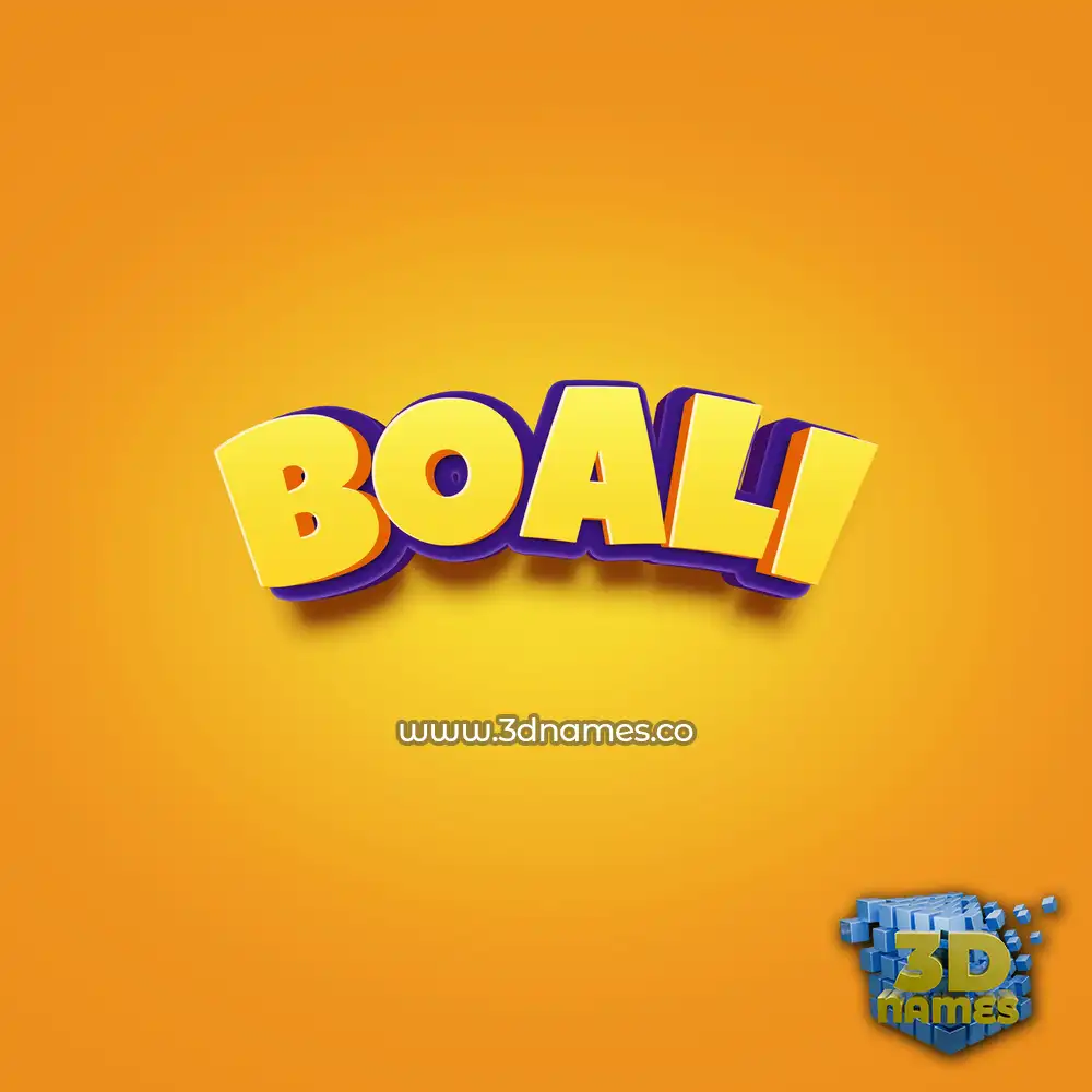 boali in Orange Toon style - 3D name wallpaper
