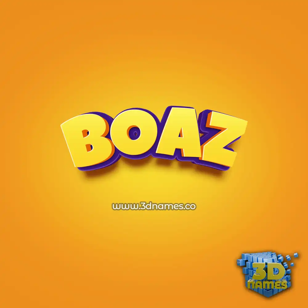 boaz in Orange Toon style - 3D name wallpaper