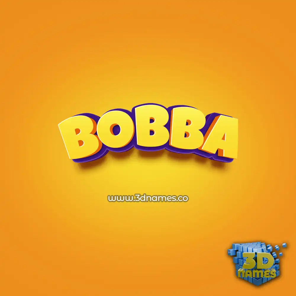 bobba in Orange Toon style - 3D name wallpaper