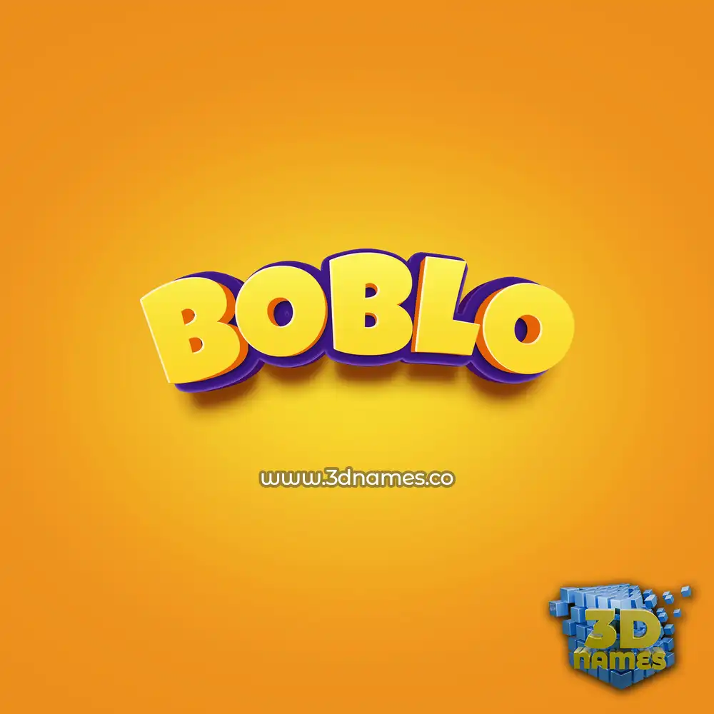 boblo in Orange Toon style - 3D name wallpaper