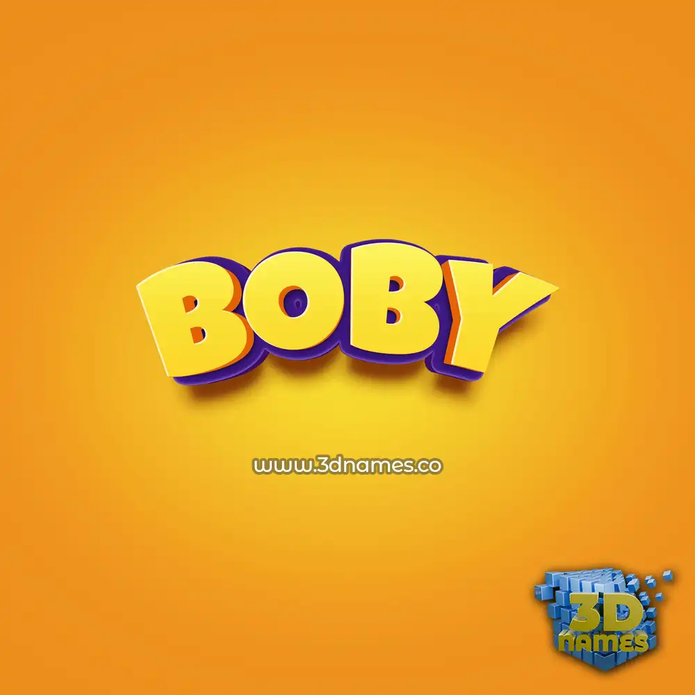 boby in Orange Toon style - 3D name wallpaper
