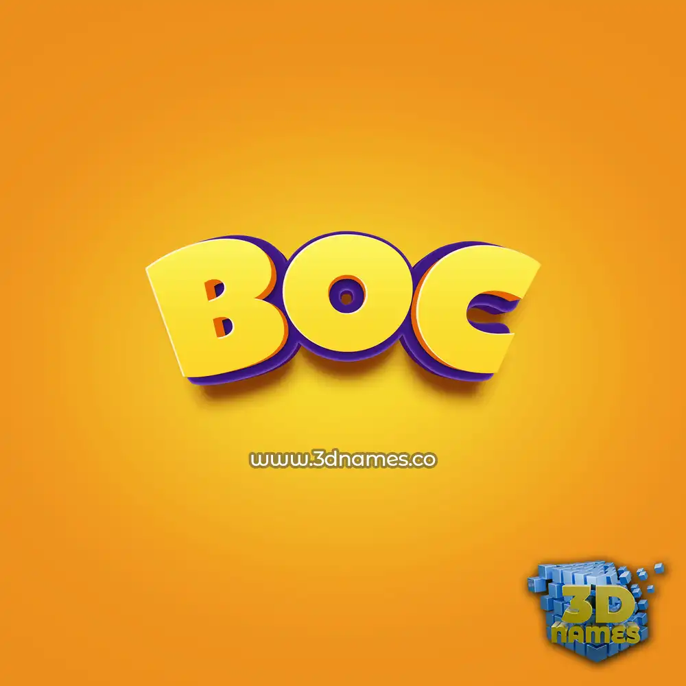 boc in Orange Toon style - 3D name wallpaper