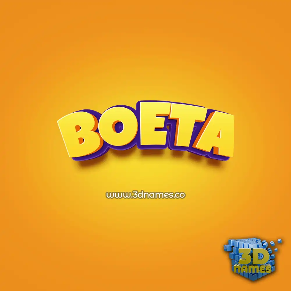 boeta in Orange Toon style - 3D name wallpaper