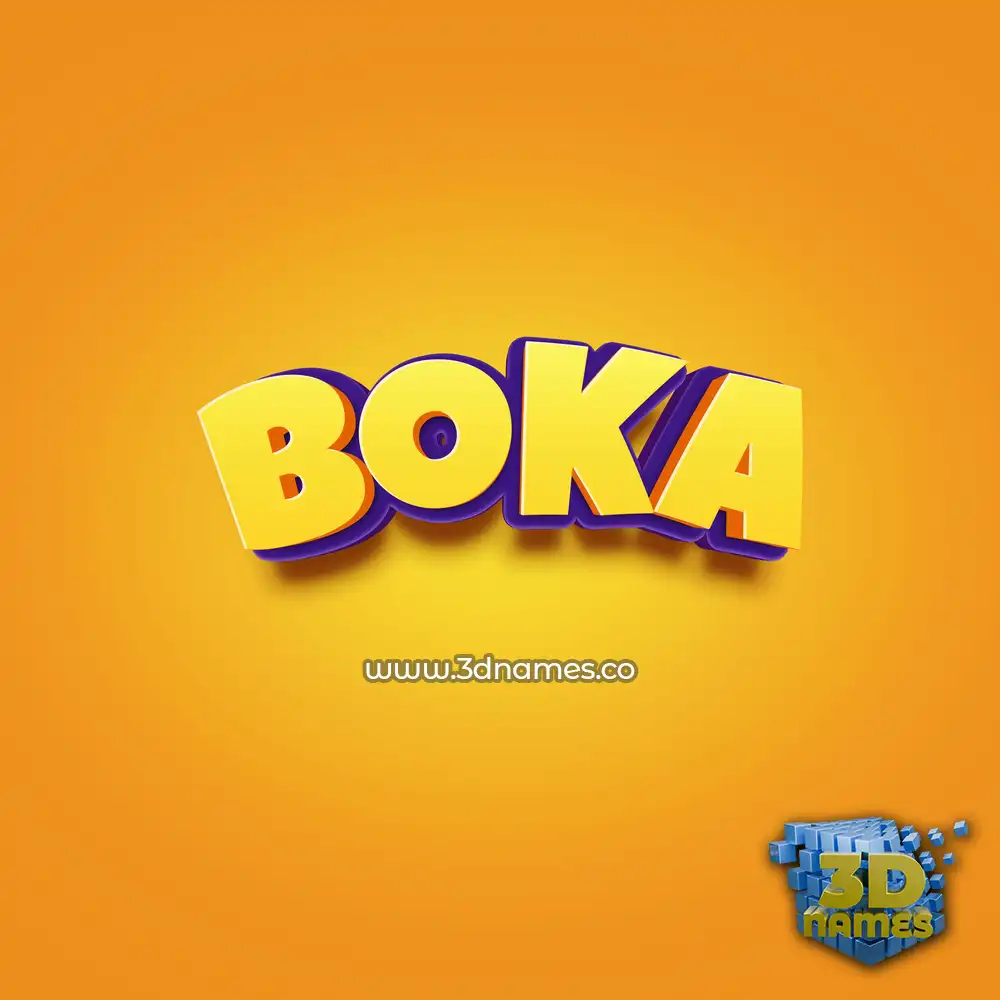 boka in Orange Toon style - 3D name wallpaper
