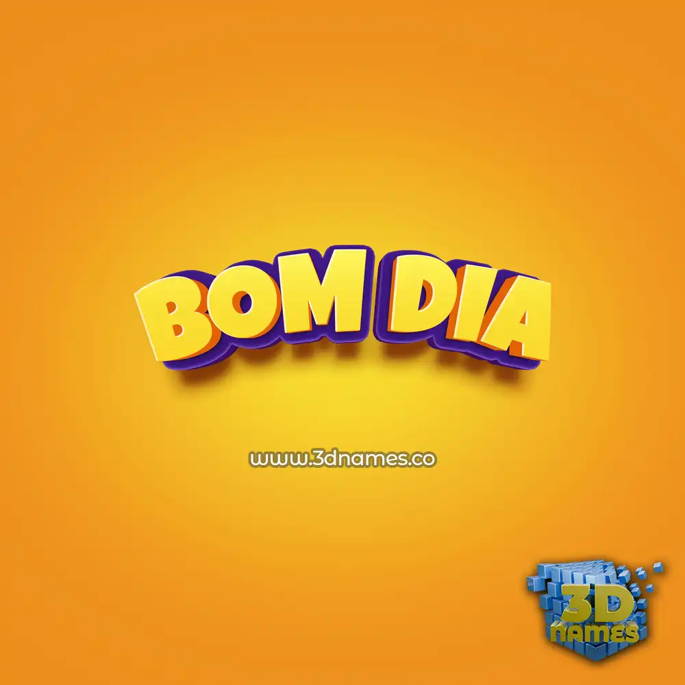 bom dia in Orange Toon style - 3D name wallpaper