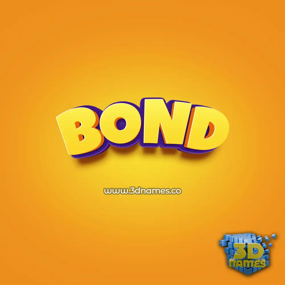 bond in Orange Toon style - 3D name wallpaper